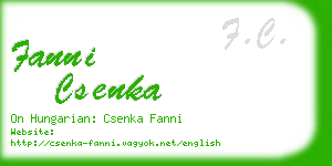 fanni csenka business card